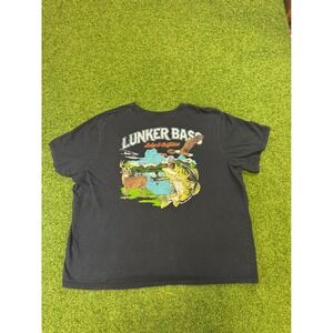 Bass Pro Shops Lunker Bass Lodge Graphic T-Shirt Mens 3XL Black Cotton Tee